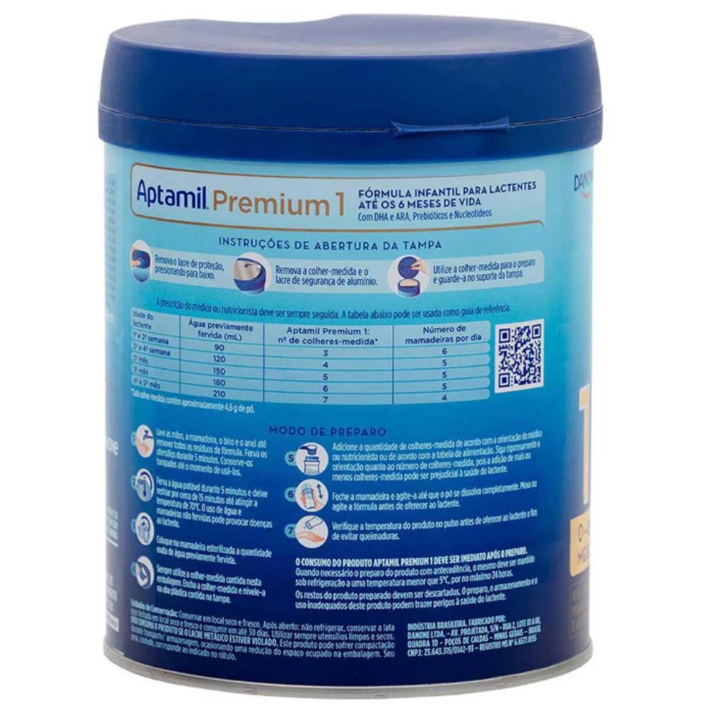 FORMULA INFANTIL APTAMIL PREMIUM 1 DANONE 0 A 6 MESES 800G - Imagem 3