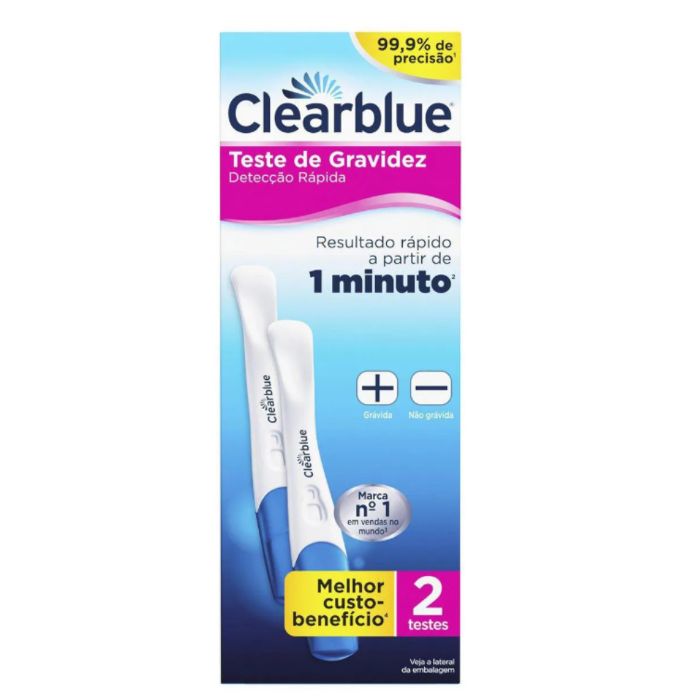 TESTE DE GRAVIDEZ CLEARBLUE DETECCAO RAPIDA 2 UNIDADES - Imagem 2