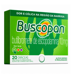 BUSCOPAN BROMETO DE N BUTIL ESCOPOLAMINA 10MG 20 DRAGEAS