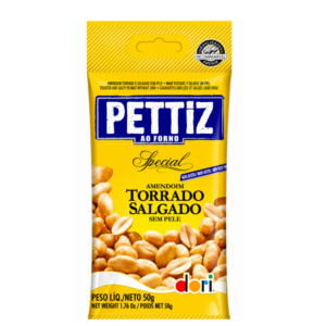AMENDOIM PETIZZ TORRADO/SALGADO SEM PELE 50G