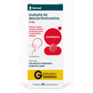MALEATO DE DEXCLORFENIRAMINA 2MG 20 COMPRIMIDOS GERMED