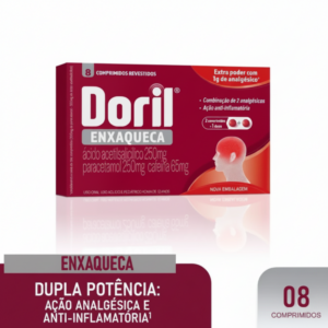 DORIL ENXAQUECA ACIDO ACETILSALICILICO 250MG + PARACETAMOL 250MG + CAFEINA 65MG 8 COMPRIMIDOS