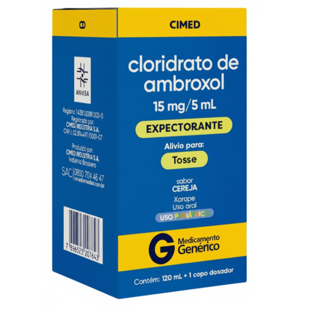 CLORIDRATO DE AMBROXOL 15MG/5ML XAROPE PEDIATRICO SABOR CEREJA 120ML CIMED