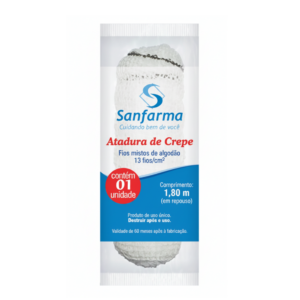 ATADURA CREPOM 12CMX1,80M 1UNIDADE SANFARMA
