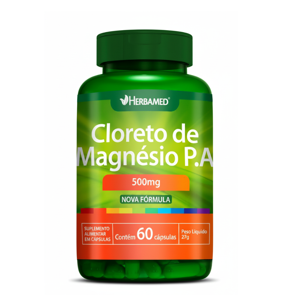 CLORETO DE MAGNESIO PA 500MG HERBAMED 60CAPSULAS