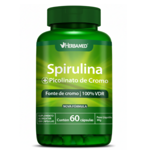SPIRULINA E PICOLINATO DE CROMO 60 CAPSULAS HERBAMED