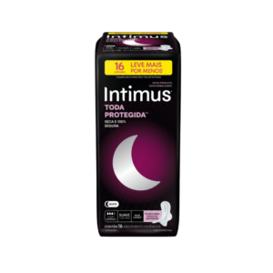 ABSORVENTE INTIMUS NOTURNO TODA PROTEGIDA COBERTURA SUAVE COM ABAS 16 UNIDADES