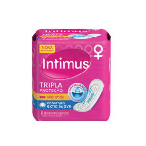 ABSORVENTE INTIMUS TODA PROTEGIDA COBERTURA SUAVE SEM ABAS COM 8UNIDADES