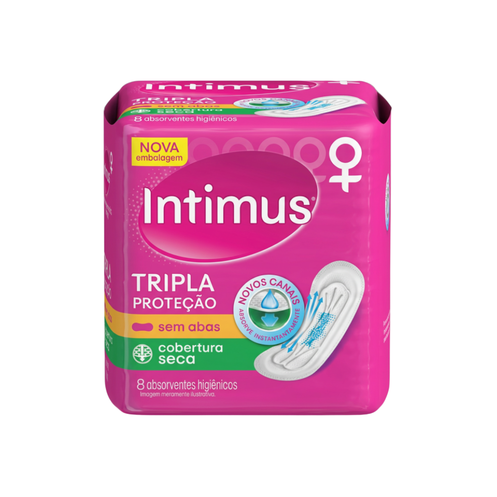ABSORVENTE INTIMUS TRIPLA SECA SEM ABAS 8 UNIDADES