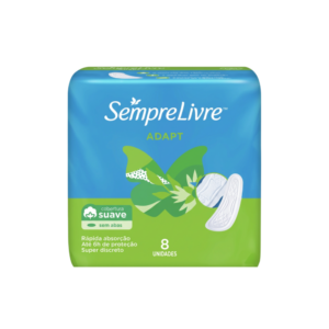 ABSORVENTE SEMPRE LIVRE ADAPT COBERTURA SUAVE SEM ABAS COM 8 UNIDADES