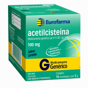 ACETILCISTEINA 100MG 16ENVELOPES GRANULADO 5G EUROFARMA