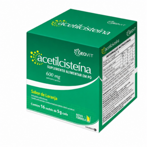 ACETILCISTEINA 600MG SABOR LARANJA 16ENVELOPES GRANULADO 5G GEOVIT