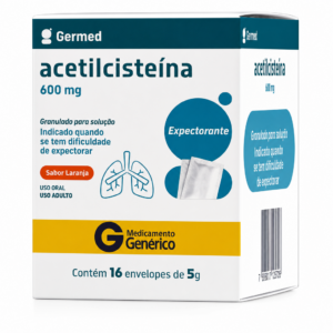 ACETILCISTEINA 600MG GRANULADO SABOR LARANJA 16 ENVELOPES GERMED