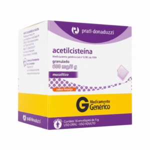 ACETILCISTEINA 600MG GRANULADO SABOR LARANJA 16 ENVELOPES PRATI DONADUZZI