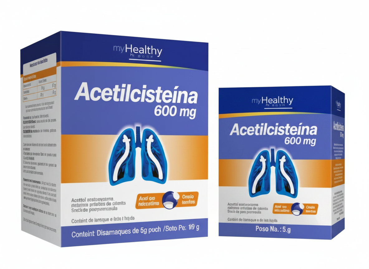 ACETILCISTEINA 600MG GRANULADO SABOR LARANJA 16 ENVELOPES HEALTHY DO BRASIL