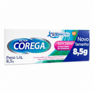 CREME FIXADOR DE DENTADURA ULTRA COREGA MAX FIXACAO + BLOQUEIO SEM SABOR 2 UNIDADES 70G CADA