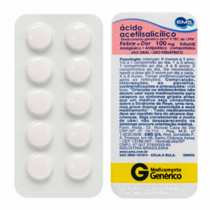 ACIDO ACETILSALICILICO INFANTIL 100MG 10 COMPRIMIDOS EMS