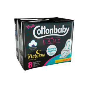 ABSORVENTE COTTONBABY LADY NOTURNO SUAVE ABAS 8UN