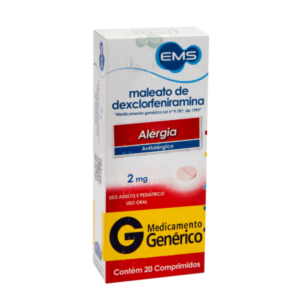MALEATO DE DEXCLORFENIRAMINA 2MG 20 COMPRIMIDOS EMS
