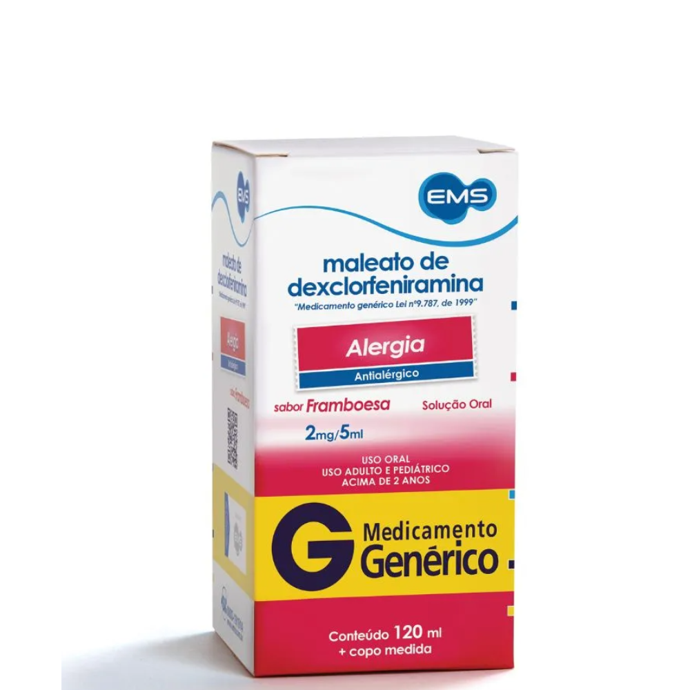 MALEATO DE DEXCLORFENIRAMINA 0,4MG/ML XAROPE 120ML EMS