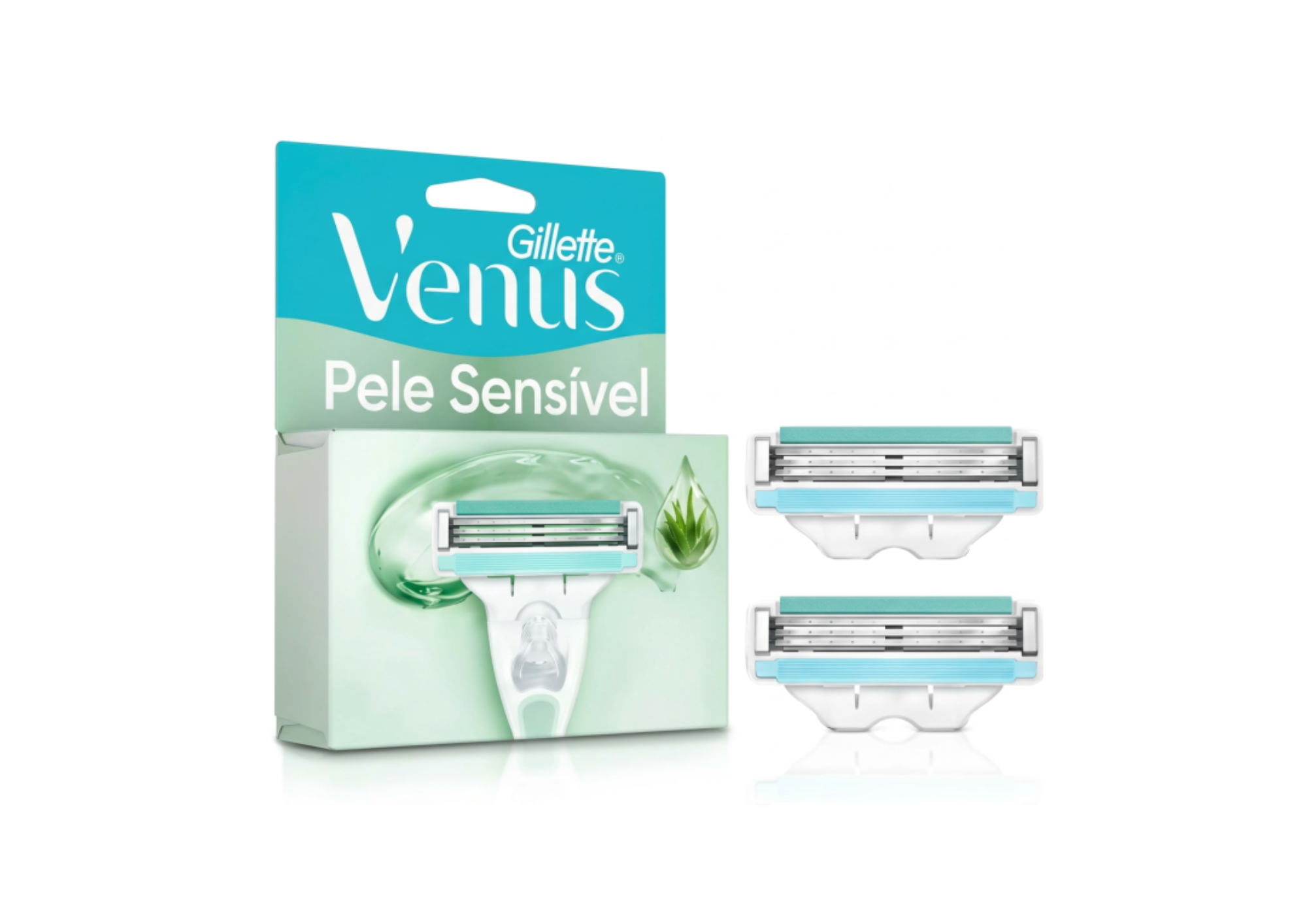 CARGA PARA APARELHO DE DEPILAR GILLETTE VENUS PELE SENSIVEL 2 UNIDADES