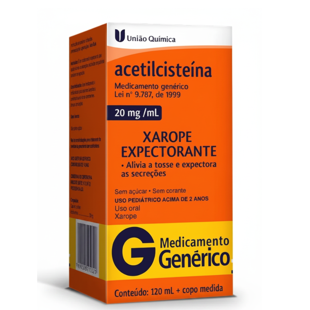ACETILCISTEINA 20GM/ML XAROPE 120ML UNIAO QUIMICA