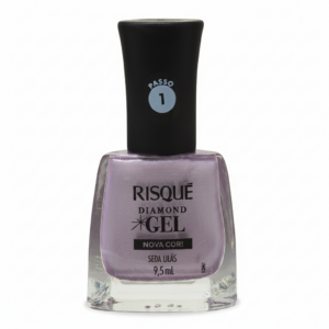 ESMALTE METALICO RISQUE DIAMOND GEL NOVA COR! 9,5ML SEDA LILAS