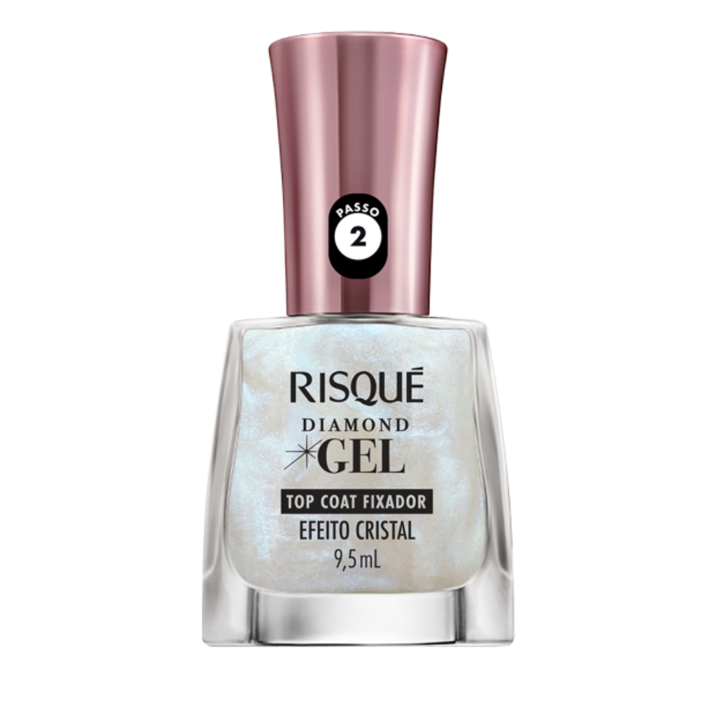 ESMALTE RISQUE DIAMOND GEL TOP COAT FIXADOR 9,5ML EFEITO CRISTAL