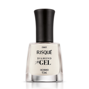 ESMALTE RISQUE DIAMOND GEL CHA BRANCO HIPOALERGENICO COM 9,5ML